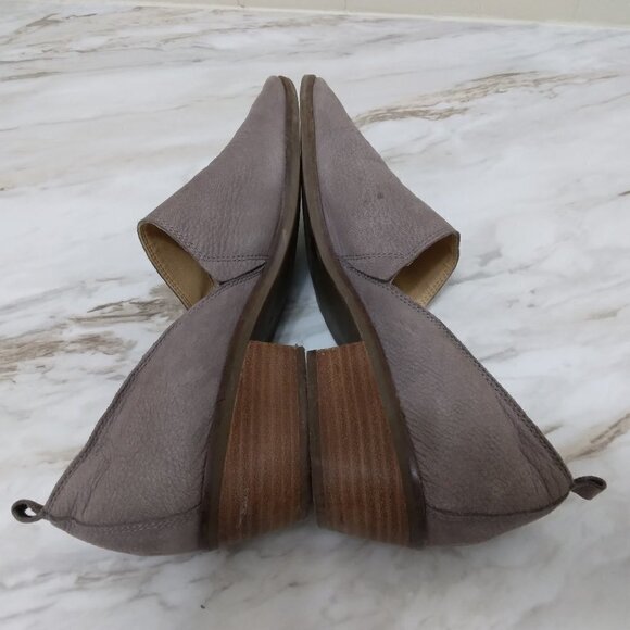 Lucky Brand | Morriah Gray Taupe Leather Ankle Shooties Bootie Loafer | Size 10 - Picture 5 of 8